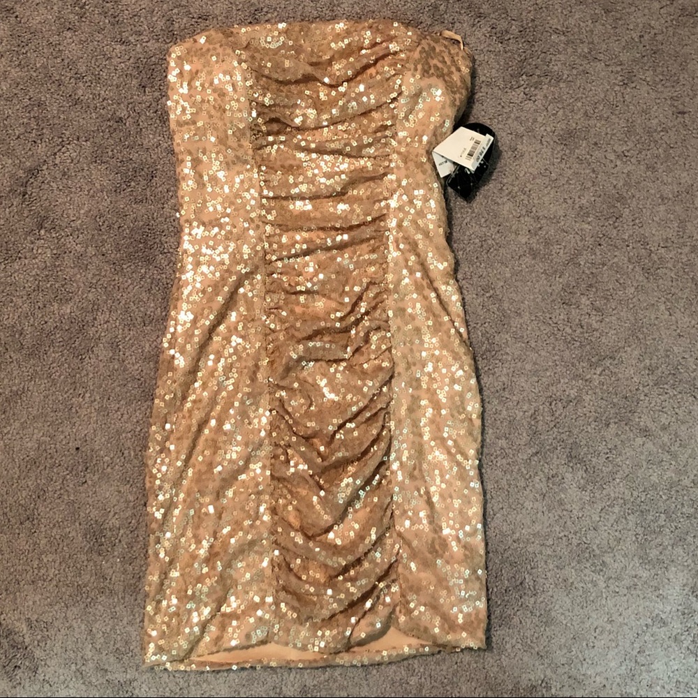 Nwt Slimming Strapless Sparkly Dress